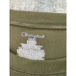 Champion Green Waffle Knit Cropped Sweatshirt Medium Photo 3