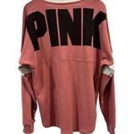 PINK - Victoria's Secret PINK Victoria Secret Over-Sized Crew Neck Sweatshirt, Pink and White, Size M Photo 1