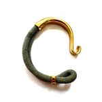 Golden Hook Bracelet Olive Green Suede Cord Nautical Boho Vibe Gold Photo 1