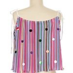 Queen of Sparkles, Rainbow Sequin Blouse Red Size M Photo 1