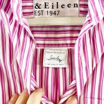 Frank & Eileen Joedy Long Sleeve Button Down Striped Cotton Shirt Pink XS Photo 4