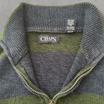 Ralph Lauren Green and Blue Striped Chaps Quarter Zip Sweater Photo 1