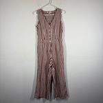 Boden Stripe Linen Cotton Blend Jumpsuit Size US 4 Red Photo 1
