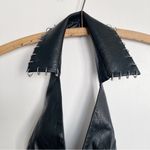 I am gia • Sid Vest black faux leather halter corset sexy plunge hardware Photo 5