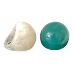 2 NIP Trendy Acrylic Fashion Big Rings In Ivory And Green Size 7 Photo 5