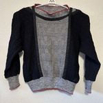 Etienne Aigner  Vintage 80s Black and Gray Patterned Boat Neck Sweater Quiet Lux Photo 0