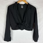 CALIA by Carrie Underwood Women's Tie Front Black Swim Coverup Size S Photo 0