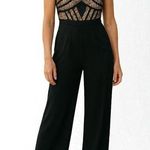 Adelyn Rae Lace-Detail High Neck Jumpsuit Black Beige Size Small New With Tags Photo 0