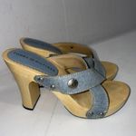 Tommy Hilfiger Vintage  Y2K 90s Studded Wooden Block Denim Heels Size 6M Photo 4