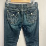 MEK Denim Mazatlan Boot Cut Buckle Flap Pocket Denim Jeans 27x34 Distressed Blue Size 27 Photo 5