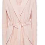 Rag and Bone  Cameron Belted Linen-Blend Canvas Blazer in Baby Pink Photo 2