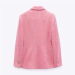 ZARA  Pink Tweed‎ Textured Double Breasted Blazer Size XS Photo 1