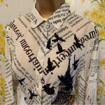 NWOT London Newspaper Print Blouse size L Size L Photo 1