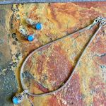 Blue & Silver Necklace Earrings Set Photo 0