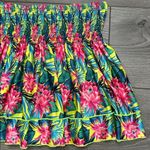 Lucky In Love 12" Floral Smocked High Rise Tennis Skirt Skort Pink Yellow Medium Photo 1