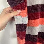 EXPRESS V-Neck Velvet Chenille Striped Knit Sweater Medium Photo 10