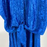 More Jazz vintage 18W 2pc silky 80s batwing floral oversized midi dress USA Blue Photo 2