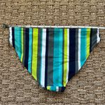 Aerie  striped small bikini bottom blue, teal, green and white Photo 7
