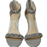 Blue by Betsey Johnson Angie Rhinestone Embellished Sandals Size 6.5 Silver Photo 0