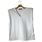 BLANKNYC Shirt Women Medium White Cotton Might Be Right Shoulder Pad Tee NWT Photo 1
