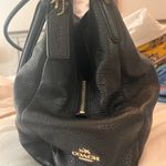 Coach Jet Black Pebbled Leather Shoulder Bag Photo 4