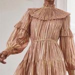 Ulla Johnson Averil Ruffled Georgette Long Sleeve Mini Dress in Rose Multi Sz 2 Photo 0