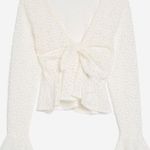 Topshop front tie V neck lace top Photo 3