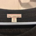 Gap  Women M Black Metallic Stripe 3/4 Sleeve Crew Neck Top Shirt Neutral Classic Photo 3