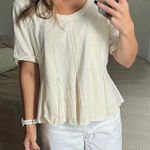 Free People NWOT  We The Free Pleated Drifter Peplum Tee top low back s Photo 0