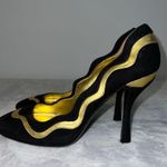 Prada Vintage Gold & Black  Pump Heels sz 40 US 10 Photo 3