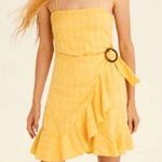 Princess Polly Maize Yellow Wrap Mini Dress Smocked Back Photo 1