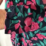 Talbots Women’s XL Navy Blue Pink Floral Blouse Classic Mature Work Office Photo 2