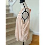 Spartina 449  Pale Blush Pink Silk Embroidered Tie Neck Sleeveless Blouse Photo 2