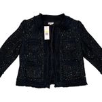 Nanette Lepore NWT  Tweed Sequin Denim Jacket Photo 0