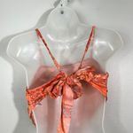 Rose + Grey Orange Patchwork Paisley Pattern Tie Back Bandana Crop Top Festival Photo 2