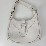 Michael Kors Womens Bag White Pebbled Leather Shoulder Hobo Fold Over Buckle Photo 10