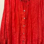 Show Me Your Mumu  red cheetah Alicia long sleeve button up tunic size M Photo 3