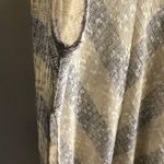 ODDY Shawl Sweater Cape w/ Fringe Cream & Grey Chevron Stripes OSFM GUC Size undefined Photo 4