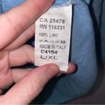 Cherishh Size L Blue Linen Jacket Hooded Zipper Lagenlook Beach Cardigan Photo 4