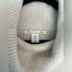 C&C California  white gray color-block cowl neck sweater size M Photo 2