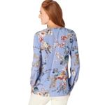 cj banks  long sleeve vneck Pintuck pleat floral blouse top size XL Photo 2