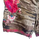 Johnny Was  Burken Linen Floral embroidered camo shorts XS Photo 4