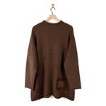 Blue Fish Vintage Wool Handmade Patch Sweater Tunic Brown Sz 3 Photo 5