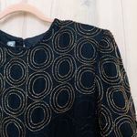 VTG JMC Womens Silk Beaded Dress Size 14 BlackArt Deco Cocktail Gatsby Glam Black Photo 4