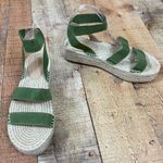 Shoe Republic LA  Size 9 Wedge Espadrilles Olive Green Boho Platform Vacation Photo 3