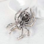 Spider silver plated/red/black Rhinestone Brooch Women Suit Brooches Pin faux fa Photo 7