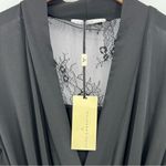 Jane Lamerton black satin lace trim belted midi robe size small NEW Photo 7