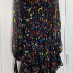 Caroline Constas watercolor Lou tiered silk mini dress Black Photo 5