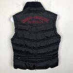 Harley Davidson Black Embroidered Zip Up Puffer Vest Women's Size Small? Photo 9