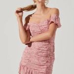 ASTR  The Label Ruched Ruffle Floral Mini Dress Photo 0